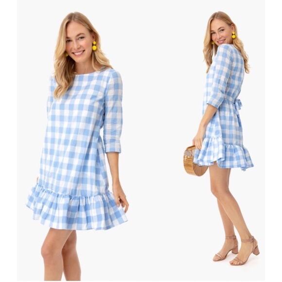 Persifor Ruffle Dress Size XS Mini Gingham Poppy Hem Casual Shabby Chic Peppy - Picture 3 of 9